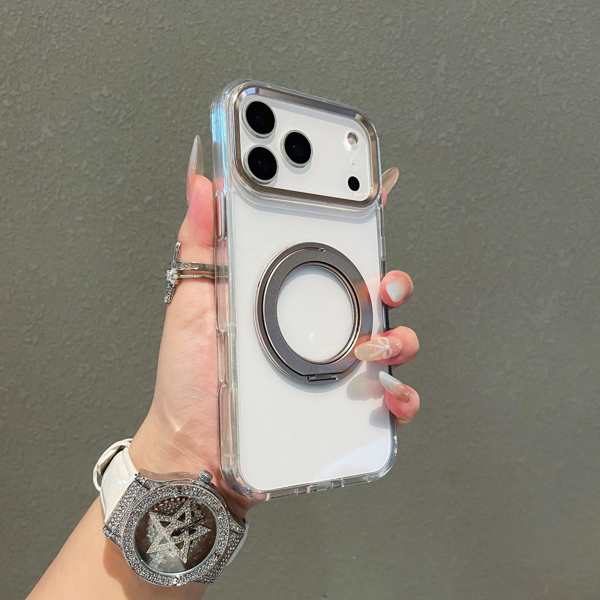 360° Rotating Stand Case for iPhone 17 Pro Max/16 | Clear Shockproof