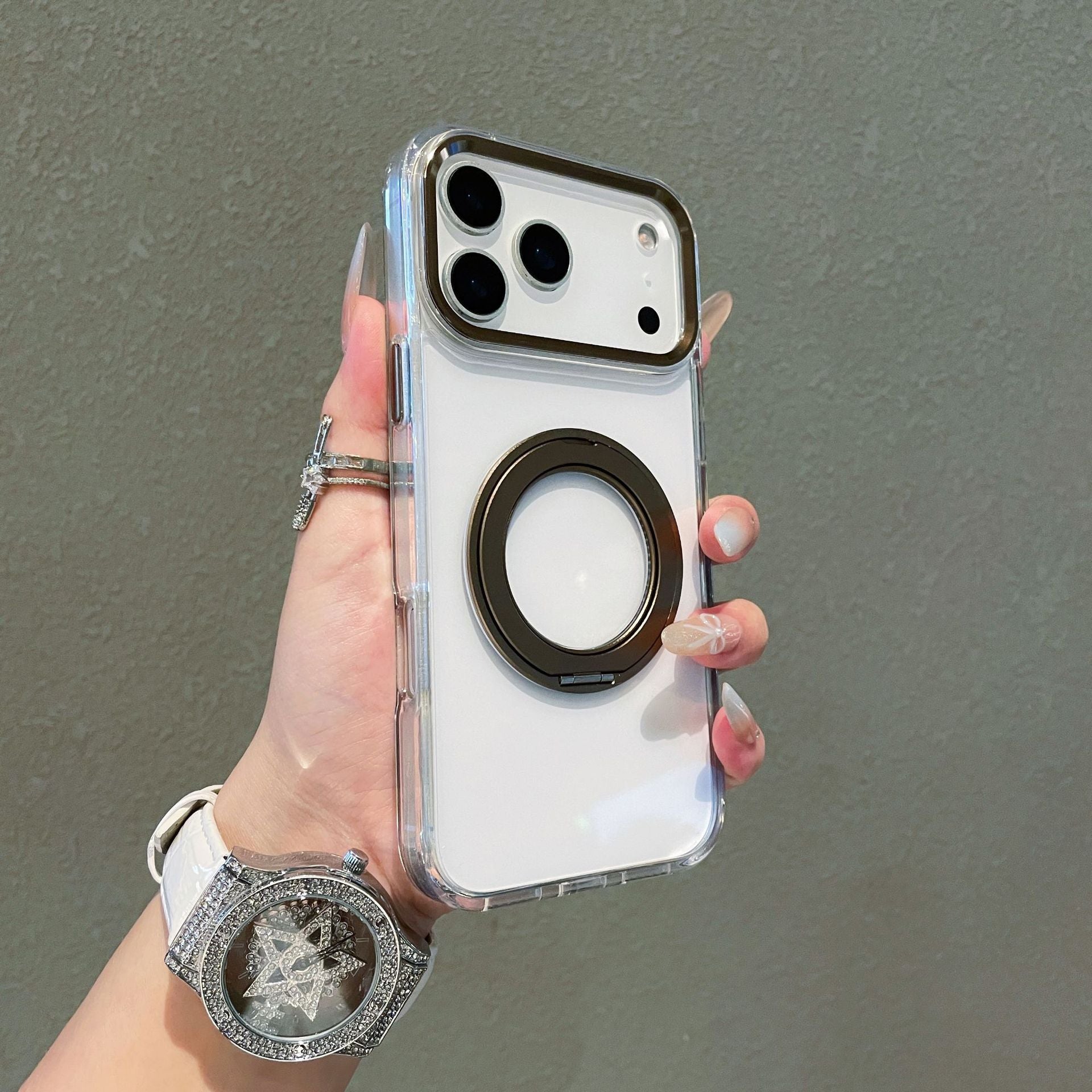 360° Rotating Stand Case for iPhone 17 Pro Max/16 | Clear Shockproof